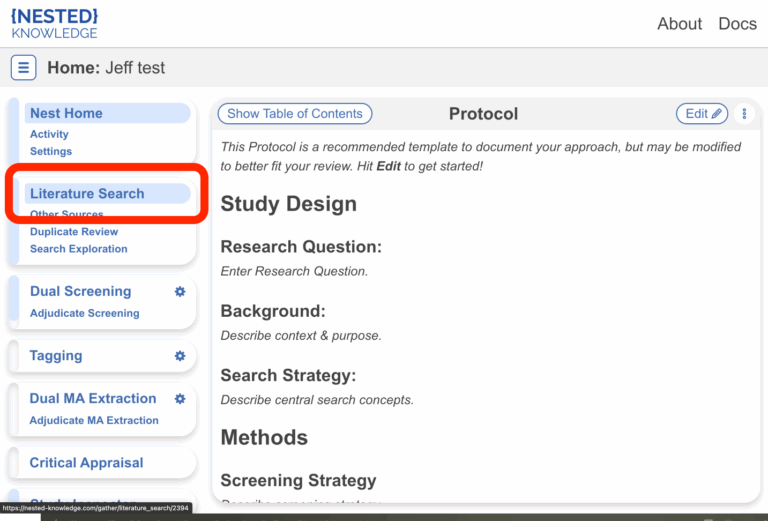 Automatic Search – Nested Knowledge
