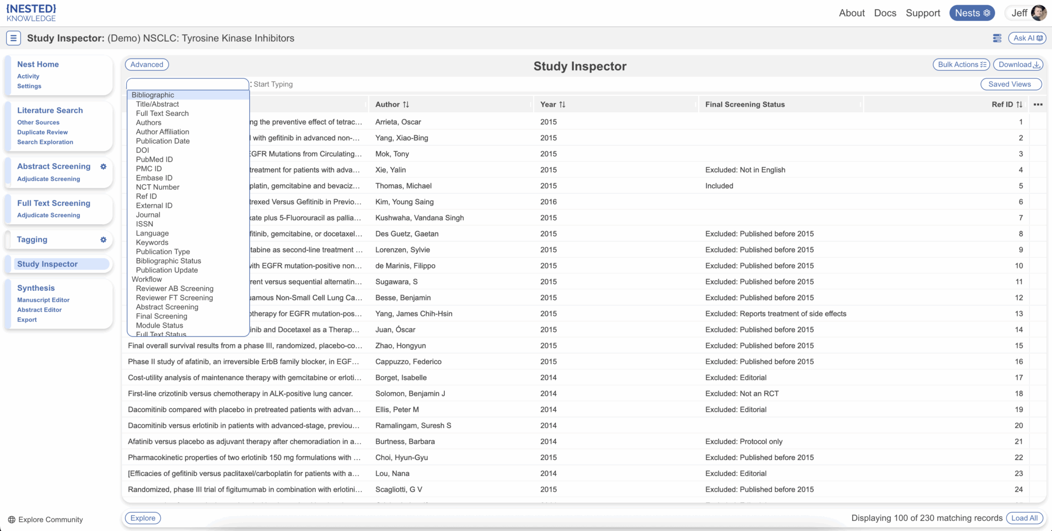 Study Inspector: Overview – Nested Knowledge