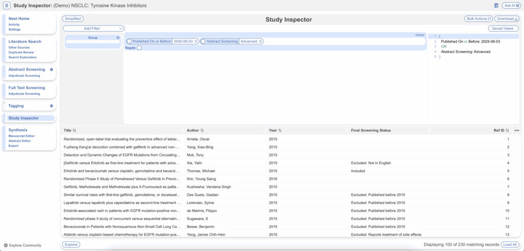 Study Inspector: Overview – Nested Knowledge