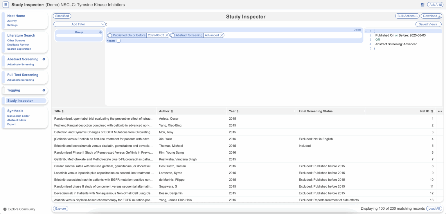 Study Inspector: Overview – Nested Knowledge