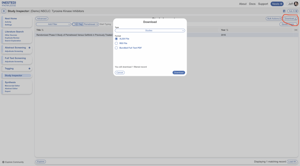 Study Inspector: Overview – Nested Knowledge