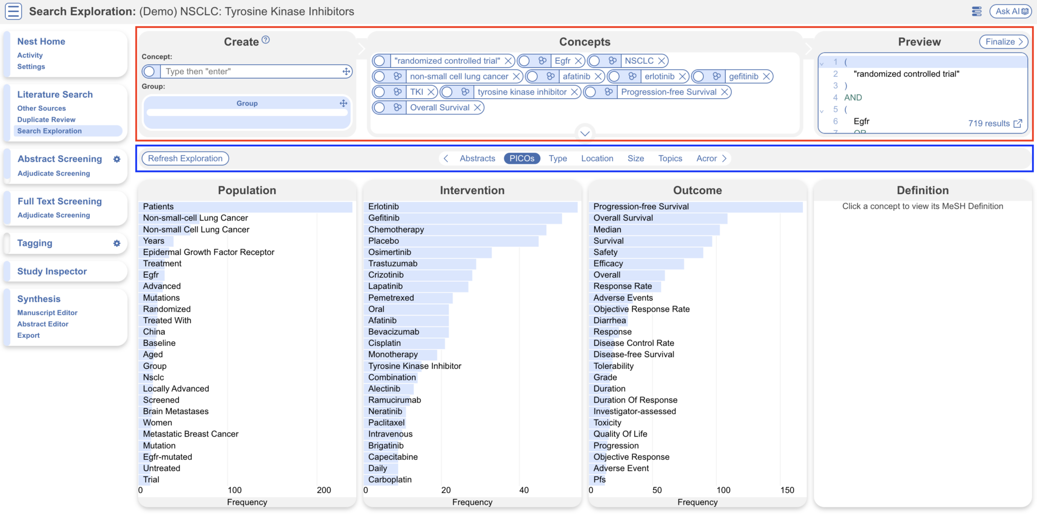 HTA Demo Walkthrough: TKIs for NSCLC – Nested Knowledge