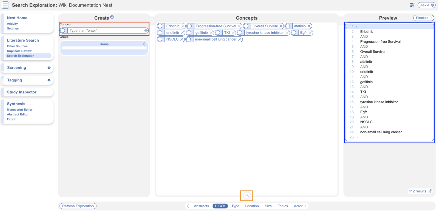 Search Exploration – Nested Knowledge
