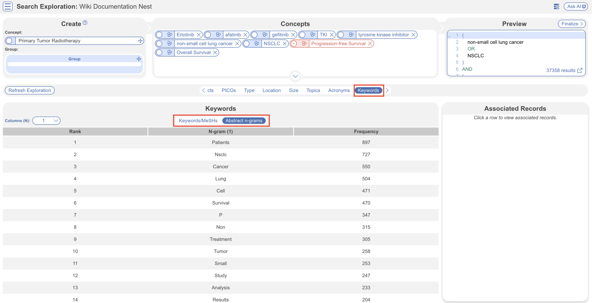 Search Exploration – Nested Knowledge