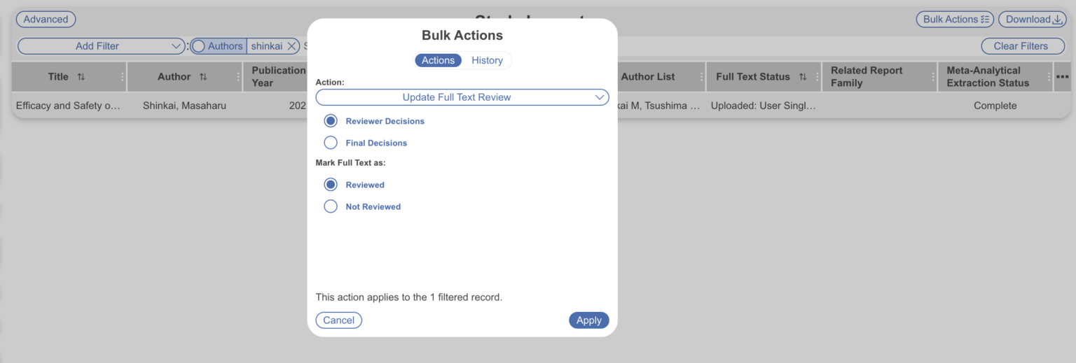 Bulk Actions – Nested Knowledge