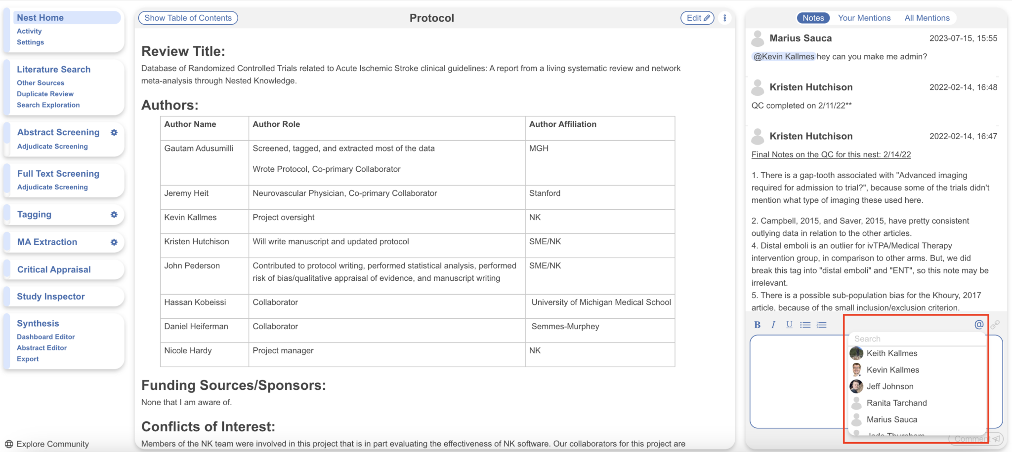 Comments – Nested Knowledge