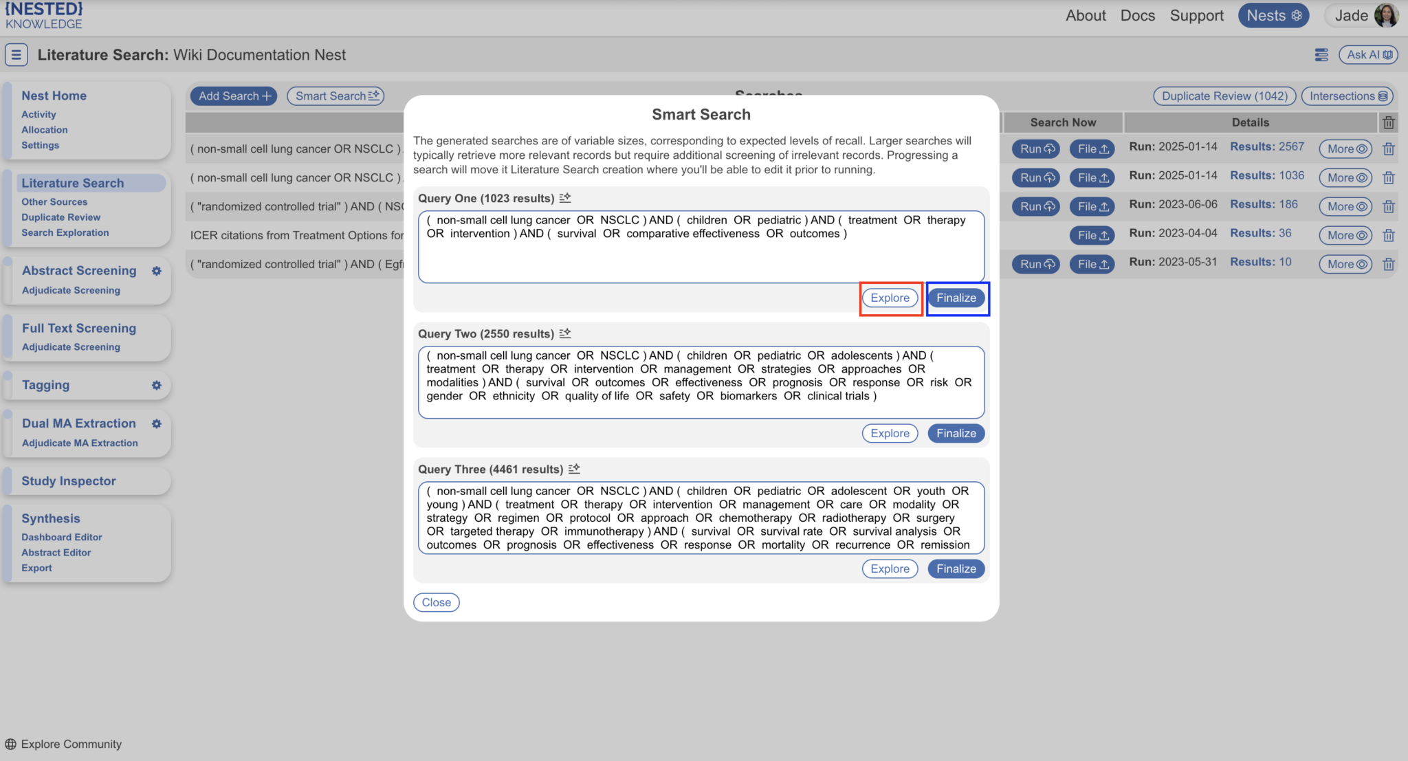 Smart Search – Nested Knowledge