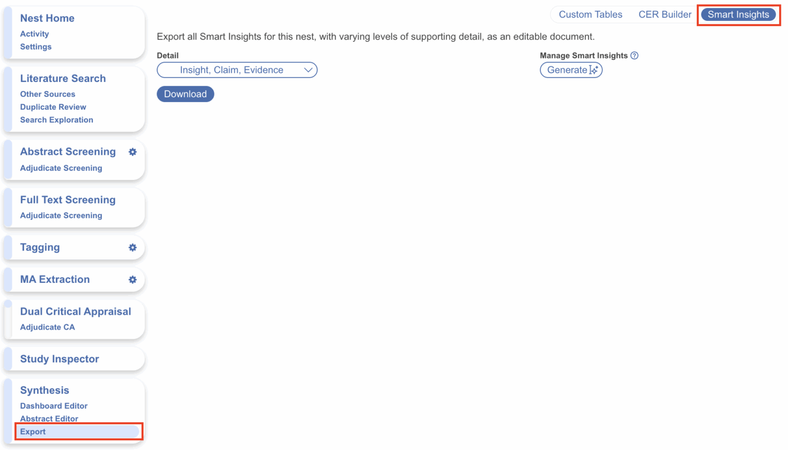 Smart Insights – Nested Knowledge